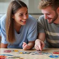 Uśmiechnięci gracze przy kawie